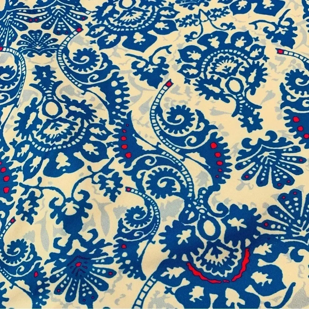 Ekouaer Skort Skirt XL Pull On Blue White Print Elastic Waist Tennis Pickelball‎